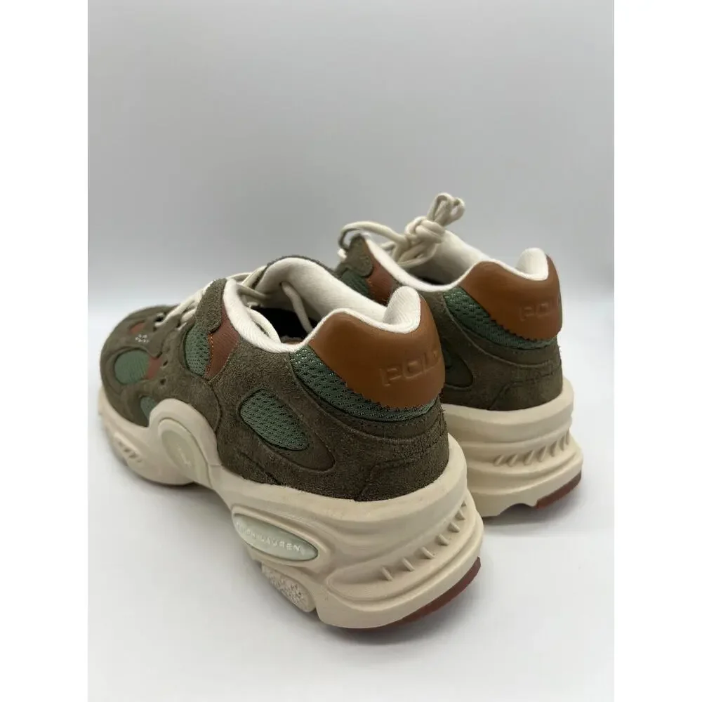 Polo Ralph Lauren Modern Trainer 100 Olive/White Size 11 NEW